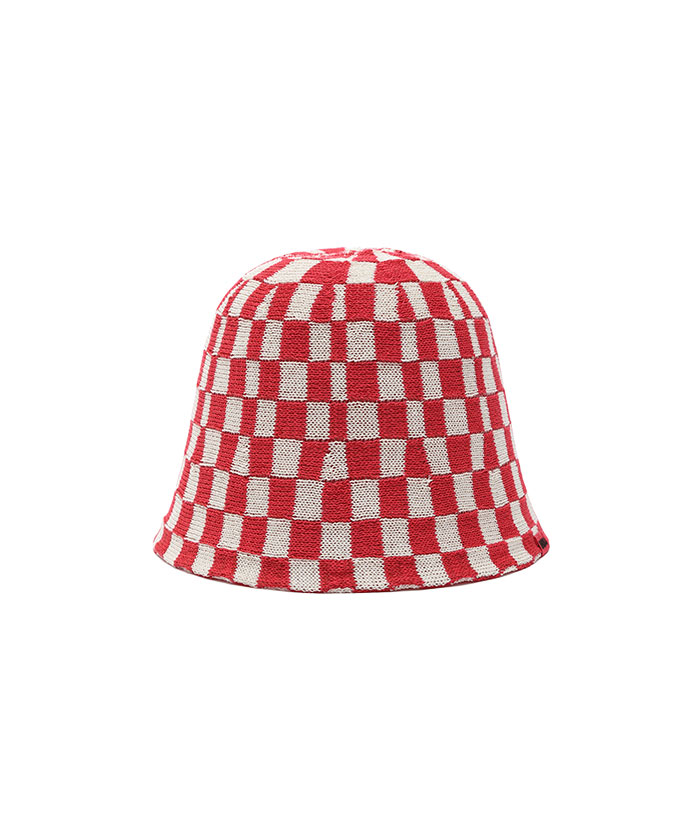 NGC CHECKER BOARD SUMMER KNIT HAT[RED]